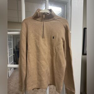 Polo by Ralph Lauren Men's Beige Zip-Up Sweater Medium